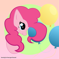 Size: 4001x4001 | Tagged: safe, artist:margaritaenot, imported from derpibooru, pinkie pie, earth pony, pony, bust, solo