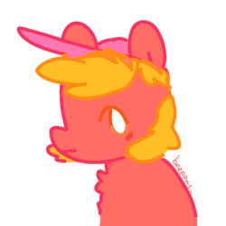 Size: 768x768 | Tagged: safe, artist:omelettepony, oc, oc only, oc:fez, cap, chest fluff, hat, simple background, solo, transparent background