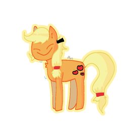 Size: 768x768 | Tagged: safe, artist:omelettepony, applejack, earth pony, pony, crying, female, mare, mask, simple background, smiling, solo, transparent background