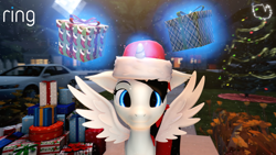 Size: 3840x2160 | Tagged: safe, artist:marshmallow-pone, imported from derpibooru, oc, oc:vani, alicorn, pony, 3d, alicorn oc, christmas, holiday, horn, present, source filmmaker, wings
