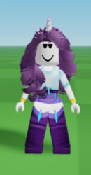 Size: 238x459 | Tagged: safe, imported from derpibooru, rarity, equestria girls, catalog avatar creator, grass, heart, heart eyes, horn, roblox, sky, smiling, wingding eyes