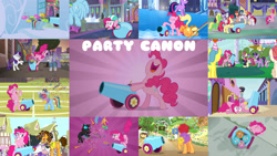 Size: 1280x722 | Tagged: safe, edit, edited screencap, editor:quoterific, imported from derpibooru, screencap, applejack, cheese sandwich, maud pie, moondancer, pinkie pie, rainbow dash, rarity, twilight sparkle, alicorn, changeling, cow, earth pony, pegasus, pony, pukwudgie, unicorn, 2 4 6 greaaat, a canterlot wedding, amending fences, games ponies play, newbie dash, pinkie pride, school daze, sweet and elite, the crystal empire, the gift of the maud pie, the summer sun setback, yakity-sax, coach rainbow dash, collage, party cannon, pony cannonball, twilight sparkle (alicorn), udder