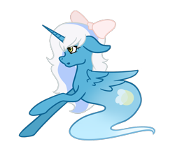 Size: 1129x1019 | Tagged: safe, artist:porcelainparasite, imported from derpibooru, oc, oc only, oc:fleurbelle, alicorn, ghost, ghost pony, undead, alicorn oc, bow, female, hair bow, horn, mare, simple background, solo, transparent background, wings, yellow eyes