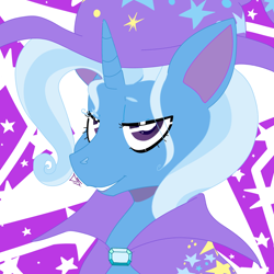 Size: 1500x1500 | Tagged: safe, artist:dsstoner, imported from derpibooru, trixie, pony, unicorn, bust, female, mare, portrait, solo