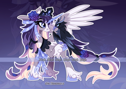 Size: 4381x3127 | Tagged: safe, artist:gkolae, imported from derpibooru, oc, oc only, alicorn, phoenix, alicorn oc, clothes, flower, flower in hair, horn, looking at each other, looking at someone, raised hoof, scarf, unshorn fetlocks, wings, zoom layer