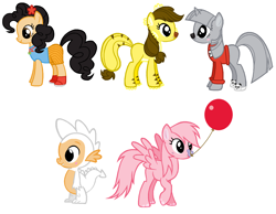 Size: 1746x1352 | Tagged: safe, artist:durpy, artist:nicholeohara53, imported from derpibooru, applejack, pinkie pie, rainbow dash, spike, twilight sparkle, big cat, dragon, earth pony, koala, monkey, original species, pegasus, pony, rhinoceros, tiger, unicorn, balloon, base used, clothes, crossover, cute, dashabetes, diapinkes, female, flower, flower in hair, g4, hoho, hoodie, jackabetes, jewelry, kai-lan, koala pony, lulu (ni hao kai-lan), male, mare, monkey dragon, necklace, ni hao kai-lan, panda slippers, pants, red balloon, red nosed, rhino pony, rintoo, shirt, shoes, short pants, simple background, slippers, spikabetes, tiger pony, tolee, twiabetes, unicorn twilight, white background