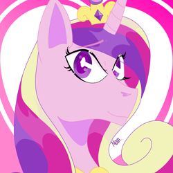 Size: 1500x1500 | Tagged: safe, artist:dsstoner, imported from derpibooru, princess cadance, alicorn, pony, bust, female, heart, mare, portrait, solo
