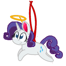 Size: 500x500 | Tagged: safe, artist:mlpfan3991, imported from derpibooru, rarity, pony, unicorn, christmas, female, halo, holiday, ornament, simple background, smiling, solo, transparent background