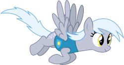 Size: 4479x2347 | Tagged: safe, artist:starryshineviolet, imported from derpibooru, frosty dew, pegasus, pony, winter wrap up, background pony, female, flying, g4, high res, mare, simple background, solo, transparent background, vector, winter wrap up vest