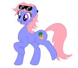 Size: 629x553 | Tagged: safe, artist:discordant creations, imported from derpibooru, oc, oc only, oc:wonder waves, earth pony, pony, female, mare, secret santa, simple background, solo, sunglasses, transparent background
