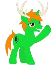 Size: 403x485 | Tagged: safe, artist:discordant creations, imported from derpibooru, oc, oc only, oc:kiwi, pony, unicorn, antlers, male, reindeer antlers, secret santa, simple background, solo, stallion, transparent background