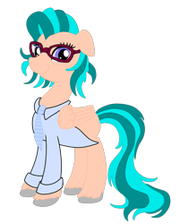 Size: 855x1063 | Tagged: safe, artist:discordant creations, imported from derpibooru, oc, oc only, pegasus, pony, clothes, female, glasses, mare, pegasus oc, secret santa, simple background, solo, transparent background