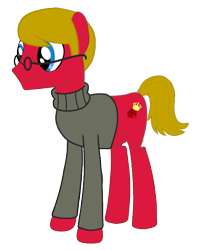 Size: 576x687 | Tagged: safe, artist:discordant creations, imported from derpibooru, oc, oc only, pony, clothes, glasses, male, secret santa, simple background, solo, stallion, sweater, transparent background, turtleneck