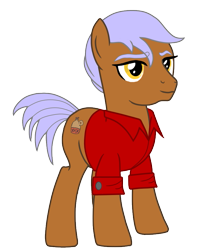 Size: 709x869 | Tagged: safe, artist:discordant creations, imported from derpibooru, oc, oc only, oc:bootleg bop, earth pony, pony, clothes, male, secret santa, shirt, simple background, solo, stallion, transparent background