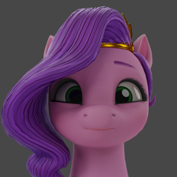Size: 1920x1920 | Tagged: safe, imported from derpibooru, pipp petals, pegasus, pony, 3d, adorapipp, angry, blender, cube, cute, g5, gray background, invisible stallion, simple background