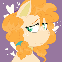 Size: 1500x1500 | Tagged: safe, artist:dsstoner, imported from derpibooru, pear butter, earth pony, pony, bust, female, mare, portrait, solo