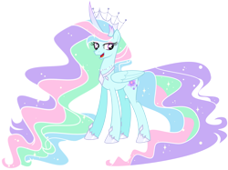 Size: 7373x5502 | Tagged: safe, artist:shootingstarsentry, imported from derpibooru, oc, changepony, hybrid, absurd resolution, interspecies offspring, offspring, parent:princess celestia, parent:thorax, parents:thoralestia, simple background, solo, transparent background