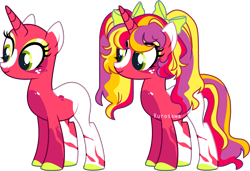 Size: 3197x2186 | Tagged: safe, artist:kurosawakuro, imported from derpibooru, oc, pony, unicorn, base used, female, magical lesbian spawn, mare, offspring, parent:lemon zest, parent:pinkie pie, simple background, solo, transparent background