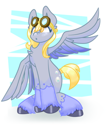 Size: 678x787 | Tagged: safe, artist:flower-black, derpibooru exclusive, imported from derpibooru, derpy hooves, pegasus, pony, glasses, short mane, short tail, simple background, solo, spread wings, tail, unshorn fetlocks, wings