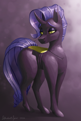 Size: 2500x3750 | Tagged: safe, artist:stardustspix, imported from derpibooru, oc, oc only, oc:anaxxa, changeling, abstract background, changeling oc, female, solo, wide hips