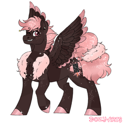 Size: 1500x1500 | Tagged: safe, artist:dozyarts, imported from derpibooru, oc, oc:rock pop, pegasus, pony, colored wings, colored wingtips, male, simple background, solo, stallion, white background, wings