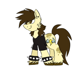 Size: 2216x1997 | Tagged: safe, alternate version, artist:4agonism, imported from derpibooru, oc, oc only, oc:a.w.k., earth pony, pony, derpibooru community collaboration, 2023 community collab, bracelet, cheek fluff, coat markings, colored hooves, ear piercing, earring, earth pony oc, female, jewelry, leg fluff, mare, piercing, simple background, smiling, smirk, soarin's cutie mark, solo, spiked wristband, transparent background, unshorn fetlocks, wristband