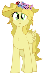 Size: 1190x1964 | Tagged: safe, artist:aaronmk, imported from derpibooru, oc, oc only, oc:tavi, pegasus, floral head wreath, flower, pegasus oc, simple background, solo, transparent background, vector