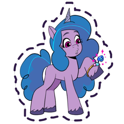 Size: 512x512 | Tagged: safe, imported from derpibooru, izzy moonbow, pony, unicorn, g5, gameloft, my little pony: mane merge, official, simple background, slim, solo, transparent background, unshorn fetlocks