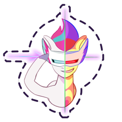 Size: 512x512 | Tagged: safe, imported from derpibooru, zipp storm, pegasus, pony, female, g5, gameloft, grin, heat vision, infrared vision, light, mare, my little pony: mane merge, official, rad-visor, simple background, smiling, solo, sticker, transparent background, unshorn fetlocks