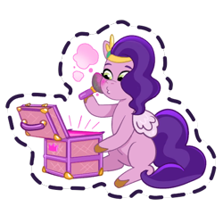 Size: 512x512 | Tagged: safe, imported from derpibooru, pipp petals, pegasus, pony, adorapipp, blushing, cloud, cute, duckface, emanata, female, g5, gameloft, headband, jewelry, makeup, mare, my little pony: mane merge, official, regalia, simple background, solo, sticker, transparent background, unshorn fetlocks
