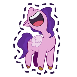 Size: 512x512 | Tagged: safe, imported from derpibooru, pipp petals, pegasus, pony, adorapipp, cute, female, g5, gameloft, mare, my little pony: mane merge, nose in the air, official, open mouth, open smile, simple background, smiling, solo, sticker, transparent background, unshorn fetlocks, volumetric mouth