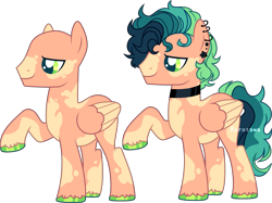 Size: 4963x3707 | Tagged: safe, artist:kurosawakuro, imported from derpibooru, oc, pegasus, pony, bald, base used, magical gay spawn, male, offspring, parent:braeburn, parent:soarin', parents:soarburn, simple background, solo, stallion, transparent background