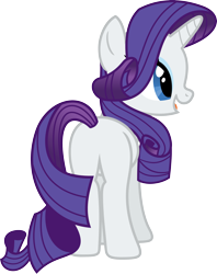 Size: 2820x3556 | Tagged: safe, artist:porygon2z, imported from derpibooru, rarity, pony, unicorn, butt, cute, featureless crotch, female, high res, looking right, mare, plot, raribetes, rearity, simple background, solo, tail, transparent background, vector