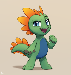 Size: 950x1000 | Tagged: safe, artist:luminousdazzle, imported from derpibooru, oc, oc:emziko, dragon, baby, baby dragon, female, full body, simple background, smiling, solo