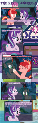 Size: 1484x4725 | Tagged: safe, artist:shootingstarsentry, imported from derpibooru, starlight glimmer, oc, oc:nightshade (digimonlover101), oc:star curve, changepony, hybrid, pony, unicorn, comic:the next generation, interspecies offspring, offspring, parent:king sombra, parent:queen chrysalis, parent:starlight glimmer, parent:sunburst, parents:chrysombra, parents:starburst