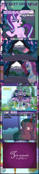 Size: 1485x6493 | Tagged: safe, artist:shootingstarsentry, imported from derpibooru, princess amore, starlight glimmer, oc, oc:nightshade (digimonlover101), butterfly, changepony, hybrid, pony, unicorn, comic:the next generation, interspecies offspring, offspring, parent:king sombra, parent:queen chrysalis, parents:chrysombra, to be continued