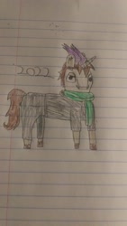 Size: 1836x3264 | Tagged: safe, imported from derpibooru, oc, oc only, pony, unicorn, horns, lined paper, male, solo, traditional art