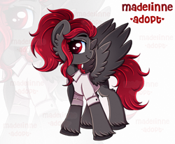 Size: 2688x2200 | Tagged: safe, artist:madelinne, imported from derpibooru, oc, oc only, pegasus, pony, adoptable, adoptable open, red hair, reference sheet, simple background, solo, zoom layer