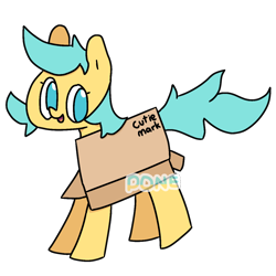 Size: 1200x1200 | Tagged: safe, artist:omelettepony, oc, oc only, oc:boxfilly, pegasus, pony, box, fake cutie mark, female, filly, simple background, solo, transparent background