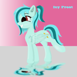 Size: 8000x8000 | Tagged: safe, artist:edenpegasus, derpibooru exclusive, imported from derpibooru, oc, oc only, oc:icy frost, pegasus, pony, female, happy, mare, pegasus oc, reflection, smiling, solo