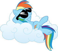 Size: 1752x1552 | Tagged: safe, artist:jaye, imported from derpibooru, rainbow dash, pegasus, pony, .svg available, chillaxing, cloud, lying down, lying on a cloud, on a cloud, simple background, solo, stock vector, sunglasses, transparent background, vector