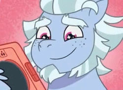 Size: 250x183 | Tagged: safe, imported from derpibooru, screencap, pony, unicorn, spoiler:g5, spoiler:my little pony: tell your tale, spoiler:tyts01e41, a day in the life, alphabetes, alphabittle blossomforth, animated, cellphone, cropped, cute, eye shimmer, freckles, g5, gif, gif for breezies, happy, male, my little pony: tell your tale, phone, picture for breezies, reaction image, smiling, solo, sparkly eyes, stallion, wingding eyes, youtube link
