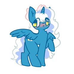 Size: 3000x3000 | Tagged: safe, artist:aurplestarss, imported from derpibooru, oc, oc only, oc:fleurbelle, alicorn, pony, alicorn oc, blushing, bow, female, hair bow, horn, looking back, mare, owo, simple background, solo, transparent background, wings