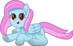 Size: 2094x1327 | Tagged: safe, artist:lincolnbrewsterfan, derpibooru exclusive, imported from derpibooru, oc, oc only, oc:calm gale, pegasus, pony, derpibooru community collaboration, .svg available, 2023 community collab, colored pupils, curled up, cute smile, female, folded wings, hoof heart, inkscape, looking at you, lying down, mare, movie accurate, offspring, one leg raised, parent:fluttershy, parent:soarin', parents:soarinshy, pegasus oc, pink mane, pink tail, ponyloaf, prone, red eyes, simple background, smiling, smiling at you, solo, svg, tail, transparent background, two toned mane, two toned tail, underhoof, vector, wings