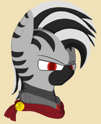 Size: 363x448 | Tagged: safe, artist:sharp72, imported from derpibooru, oc, oc only, oc:hasta, zebra, male, portrait, simple background, solo, stallion