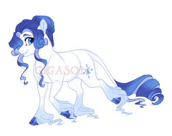 Size: 2900x2300 | Tagged: safe, artist:gigason, imported from derpibooru, oc, oc:glacier, earth pony, pony, cloven hooves, female, mare, obtrusive watermark, offspring, parent:double diamond, parent:rarity, parents:diamond duo, simple background, solo, transparent background, unshorn fetlocks, watermark