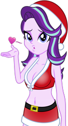 Size: 3349x6150 | Tagged: safe, artist:emeraldblast63, imported from derpibooru, starlight glimmer, human, equestria girls, absurd resolution, belly button, breasts, female, heart, simple background, sleeveless, solo, transparent background