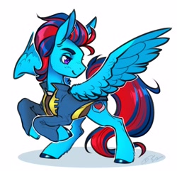 Size: 4096x3947 | Tagged: safe, artist:opalacorn, imported from derpibooru, oc, oc only, oc:andrew swiftwing, oc:swift sail, pegasus, pony, fantasy class, simple background, solo, swashbuckler, white background