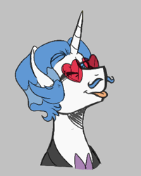 Size: 315x393 | Tagged: safe, artist:dsstoner, imported from derpibooru, fancypants, pony, unicorn, aggie.io, bow, clothes, glasses, male, one eye closed, simple background, smiling, stallion, tongue out