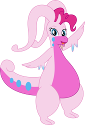 Size: 1804x2660 | Tagged: safe, artist:dupontsimon, imported from derpibooru, pinkie pie, goodra, pokefied, pokémon, simple background, solo, transparent background